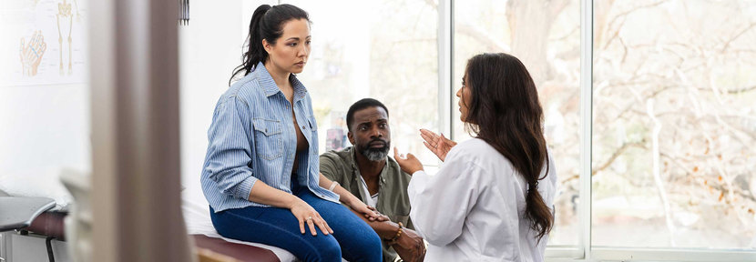 Patient and doctor discussing test results