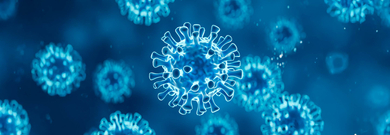 Flu virus 3D rendered image