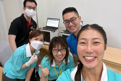 Cepheid staff with WeCARE Mission. (L -R): Vincent Tran, Trang, Juliana Chong, Jay Ong, Maggie Tso.