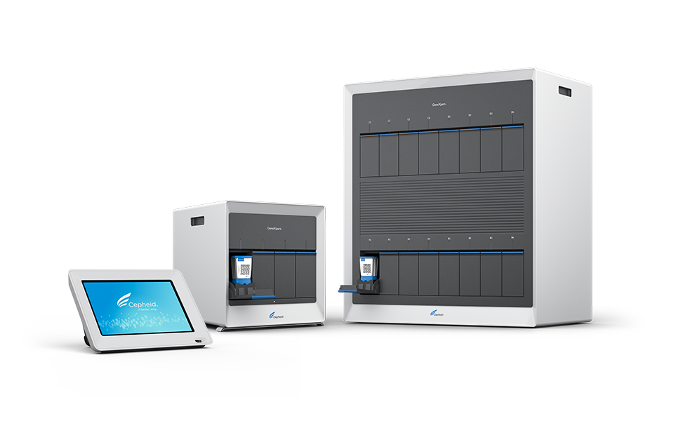 Front View Image of GeneXpert Family of Systems: Touchscreen, GeneXpert IV and GeneXpert XVI